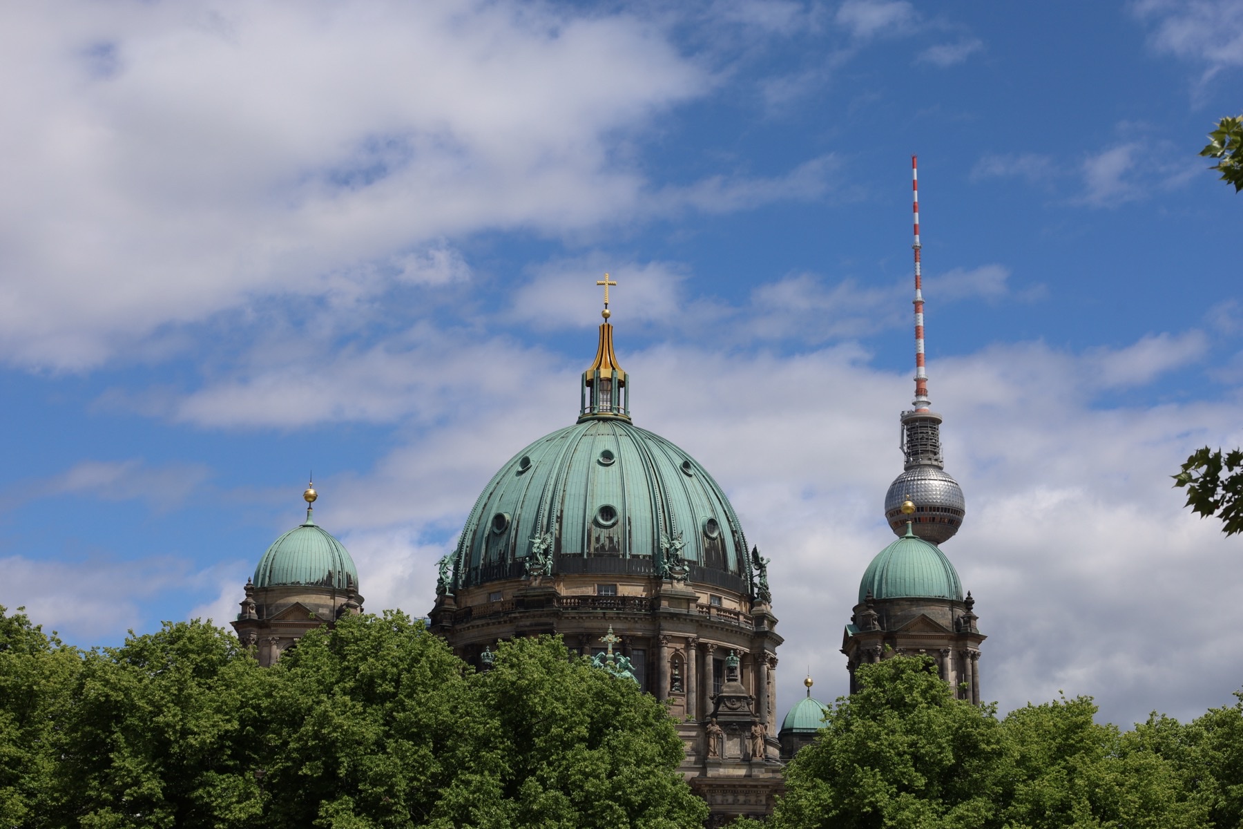 Berlin Cathedral and the TV Tower seen from Museum Island